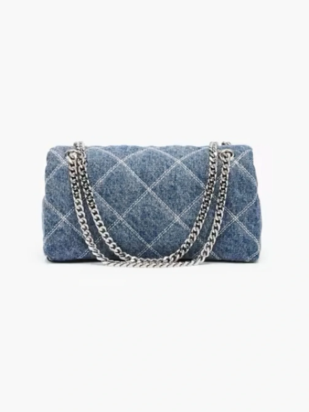 Dual Chain Denim Quilted Mini Crossbody Bag - Picture 3 of 5